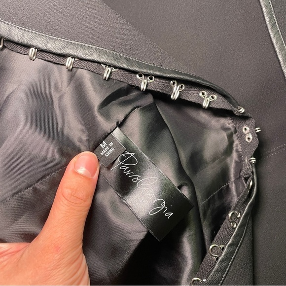 Paris Georgia- Shana Mini Dress Black Strapless Size Medium LDB Designer - Picture 6 of 9